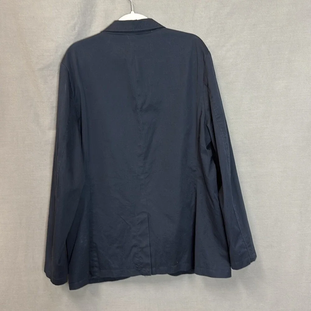 Nautica‎ Mens XL Navy Blue Cotton Two Button Blazer Sport Coat VDR B07 117